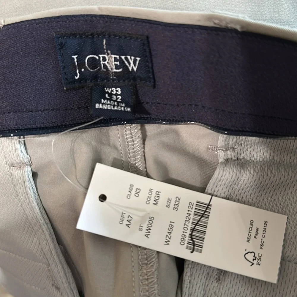 J.Crew Men’s 484 Slim Tech Pant in Mountain Grey (33x32)